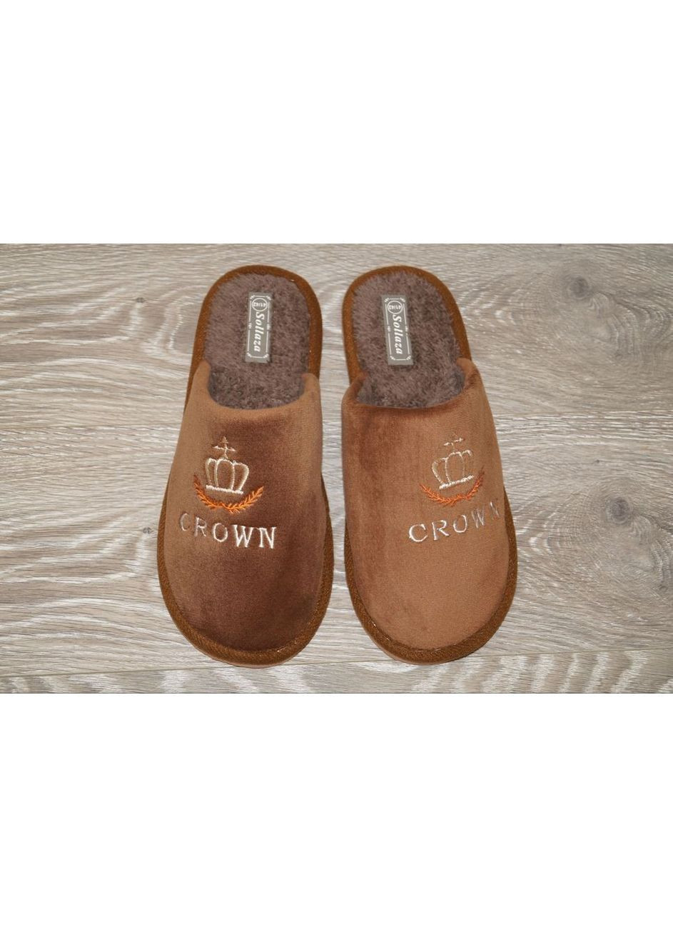 Кімнатні тапочки підліткові коричневі No Brand Sollaza (372388547)