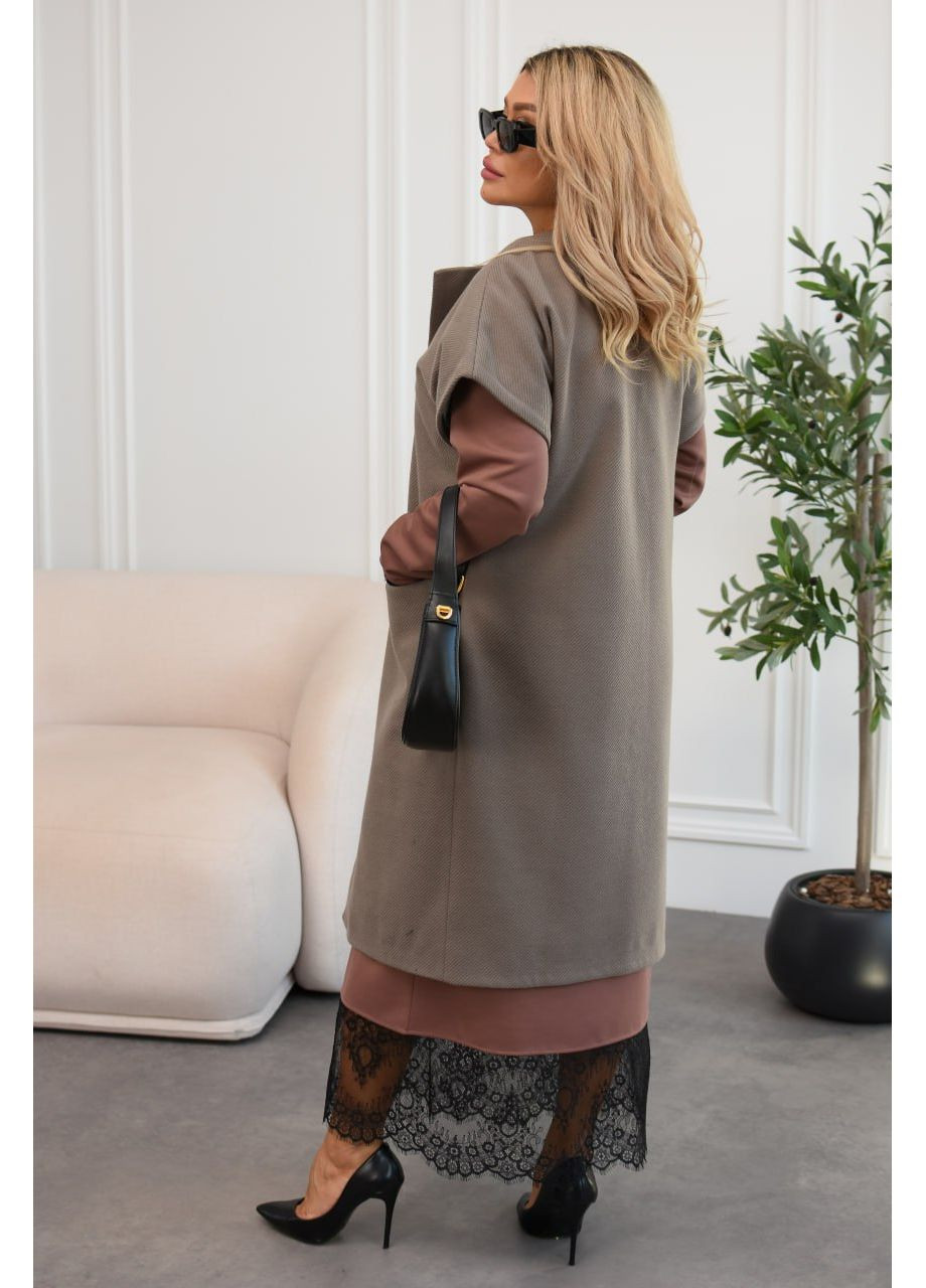 Светло-коричневый демисезонный кардиган DK/DL Мода без кордонів