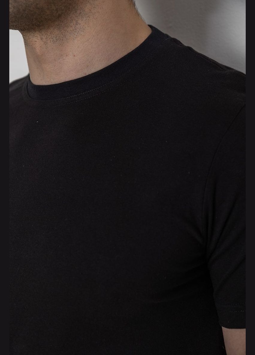 Черная футболка мужская базовая бельевая черная размер l (sku_244r121) с коротким рукавом No Brand