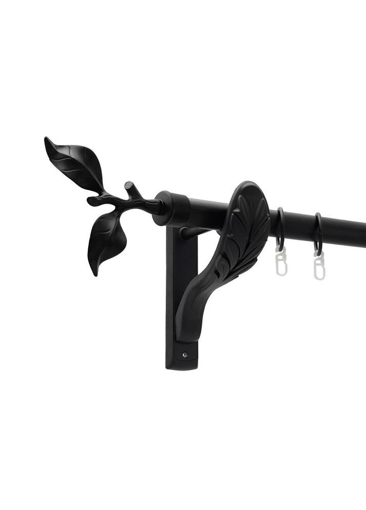 Карниз Листок Розы металлический однорядный ретро гладкая труба Черный Бархат 25 мм 300 см (00-00021398) ORVIT (300692346)