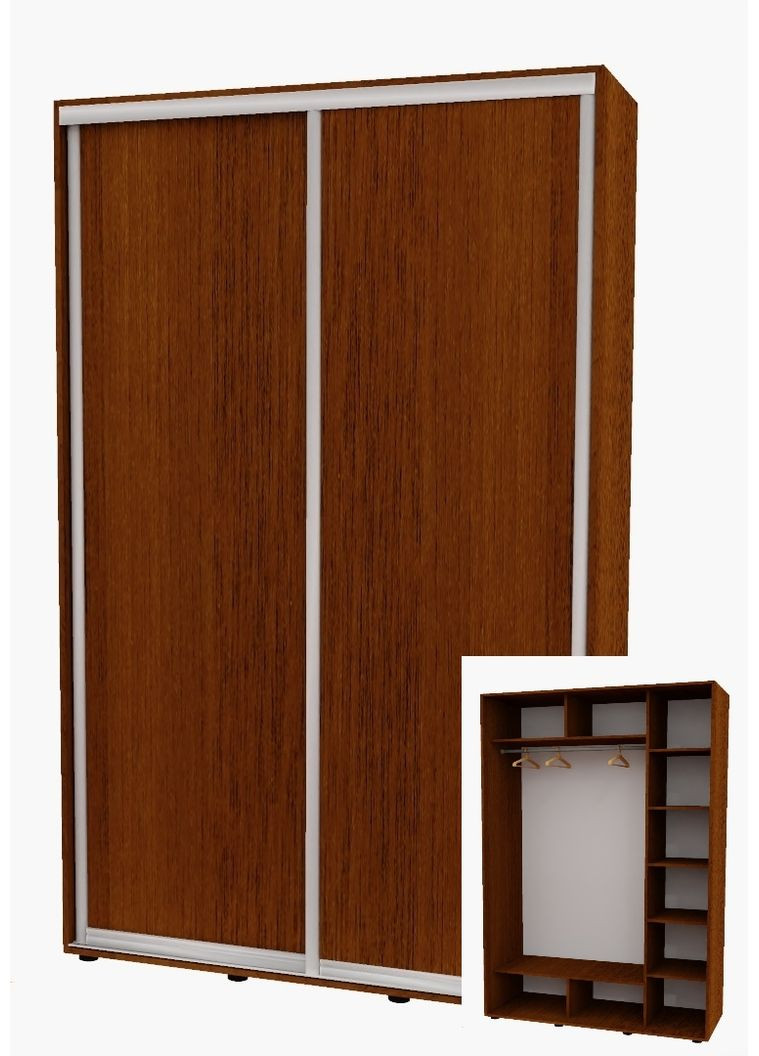 Шкаф-купе двухдверный 160*60*250 см Орех лесной 2 двери ДСП Алекса (360466524)