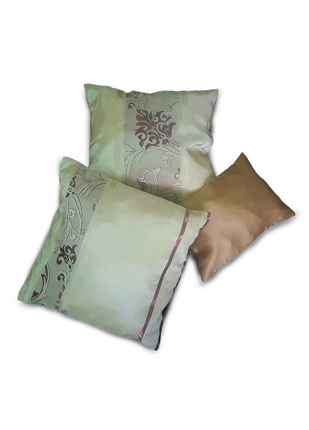 Комплект декоративных подушек Line 40х40см 2шт 33х23см 1шт молочные с серебристым (п_0068) Firanka Plants (307061132)