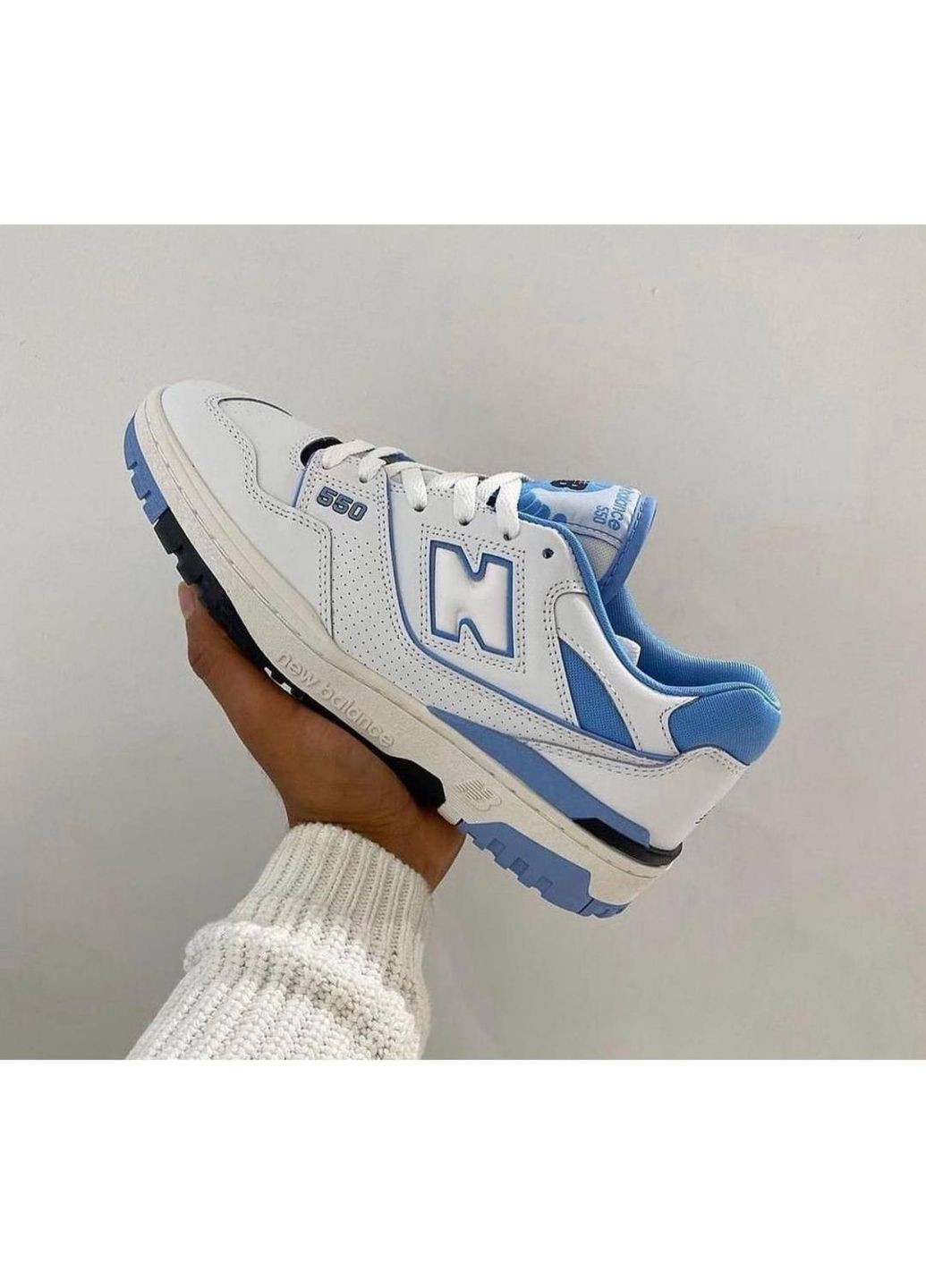 Белые демисезонные кроссовки мужские new balance 550 university blue нью беланс 550 No Brand