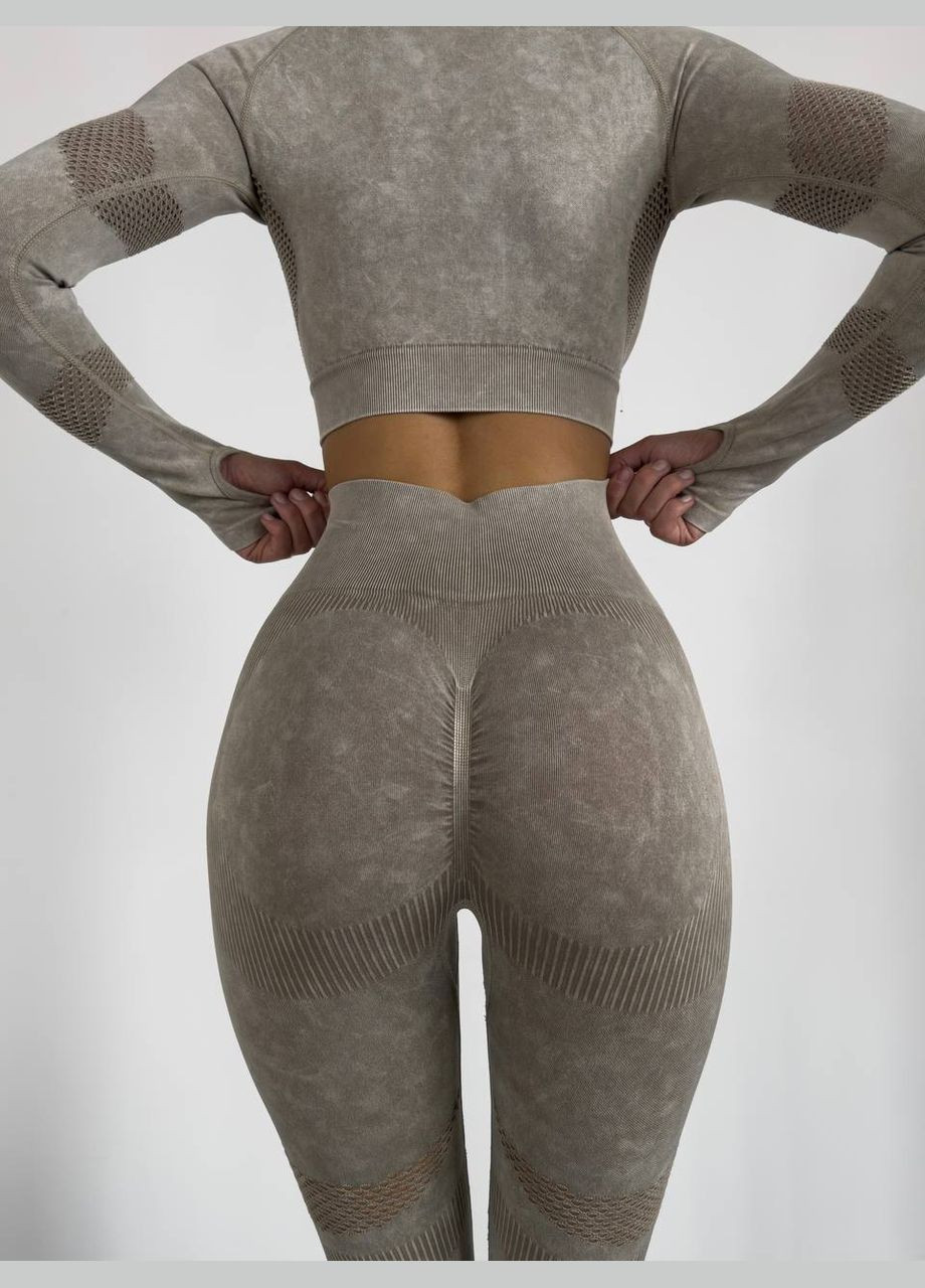 Жіночий двійка для фітнесу бежевий No Brand костюм (322054928)