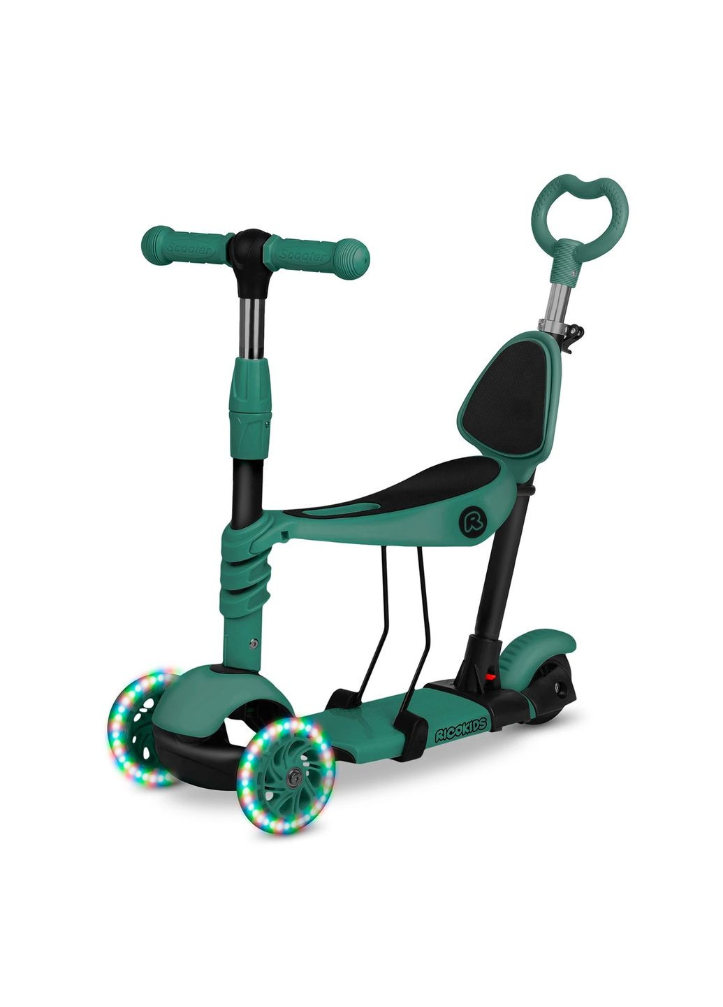 Самокат детский трехколесный Todi зеленый Ricokids (332202219)