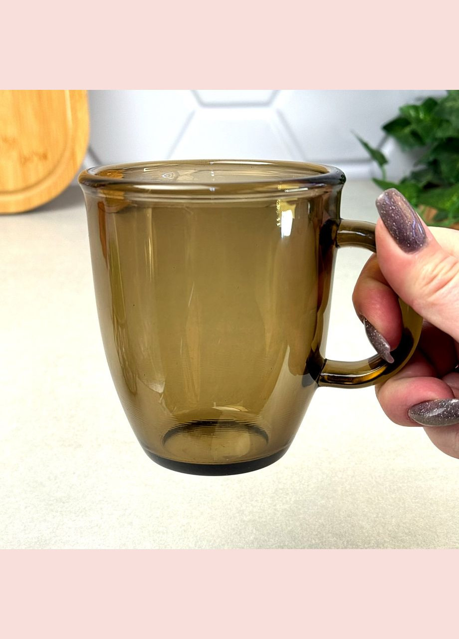 Чашки скляні 400 мл Orzo 6 шт димка Гута Скла (365815100)