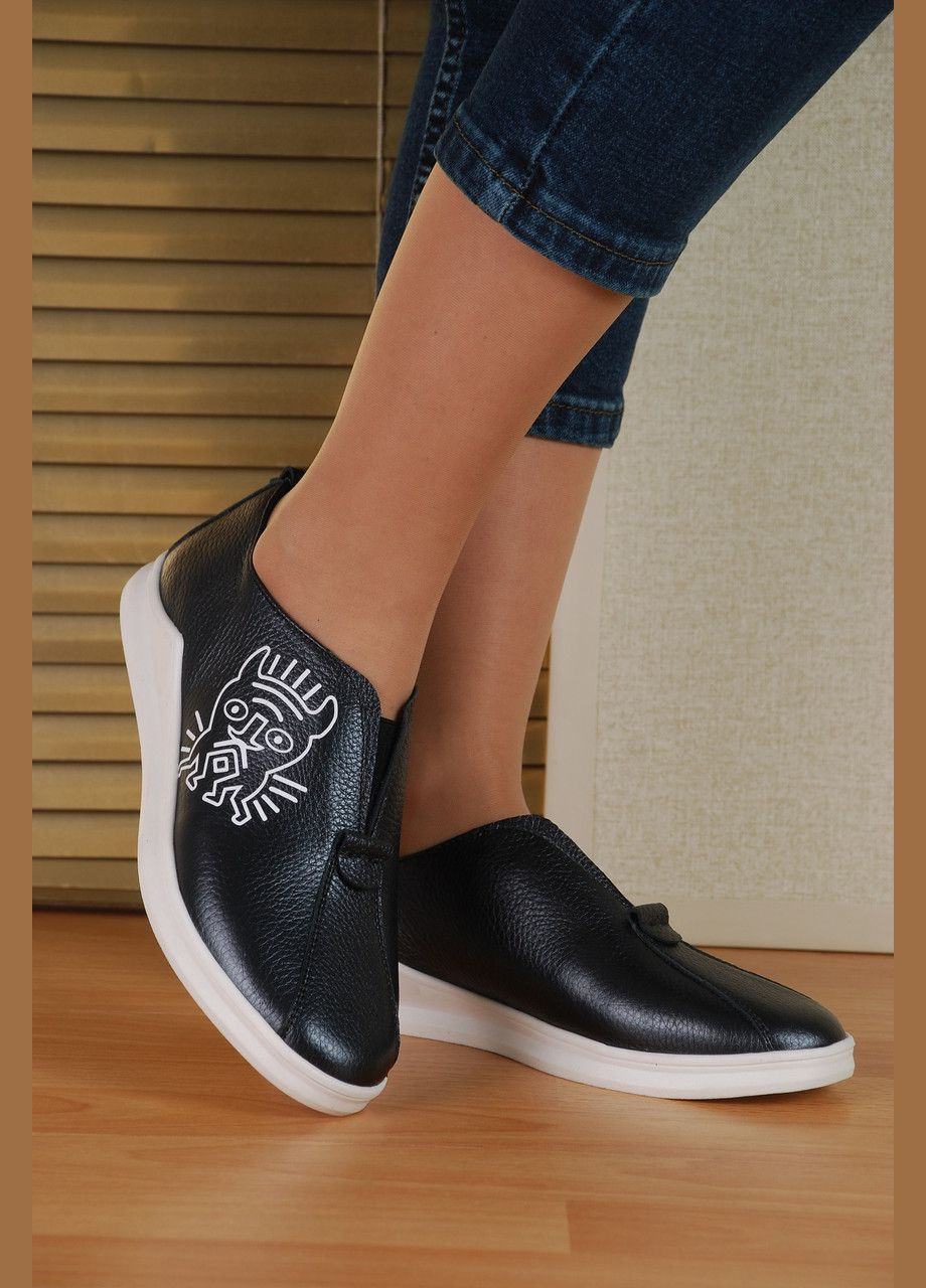 No Brand Чорно-білі шкіряні жіночі кеди, чорні шкіряні кросівки кеди, Туреччина Україна, купити недорого розмір чорний з, — (366704595)