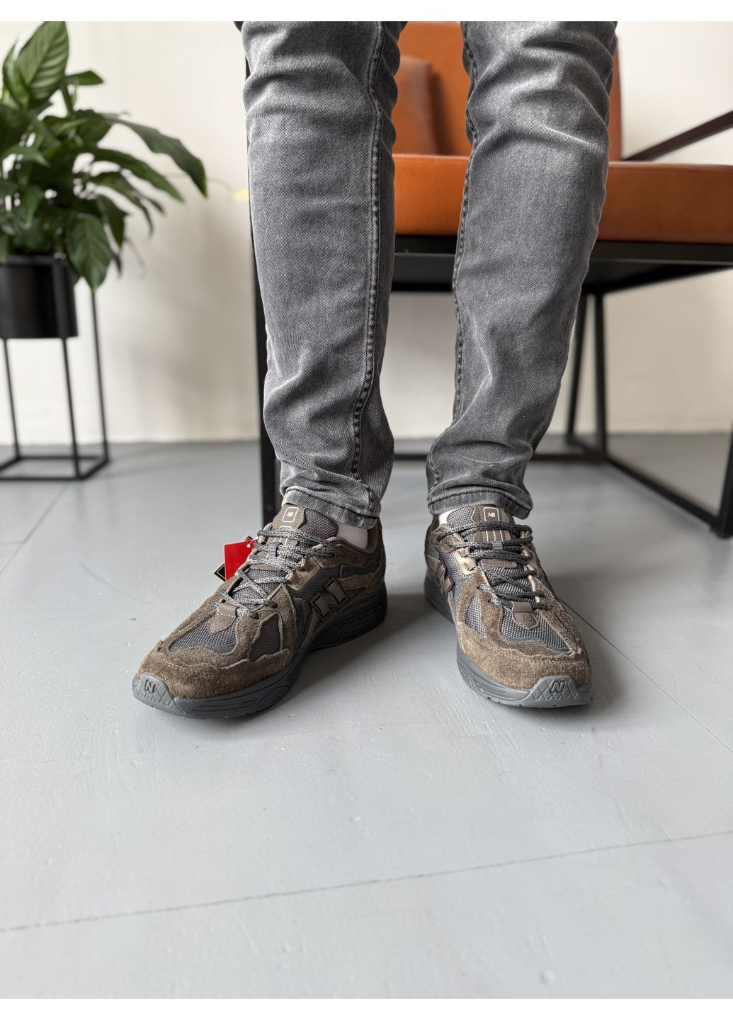 Серые демисезонные кроссовки мужские new balance 1906d brown grey gore-tex нью беланс 1906d No Brand