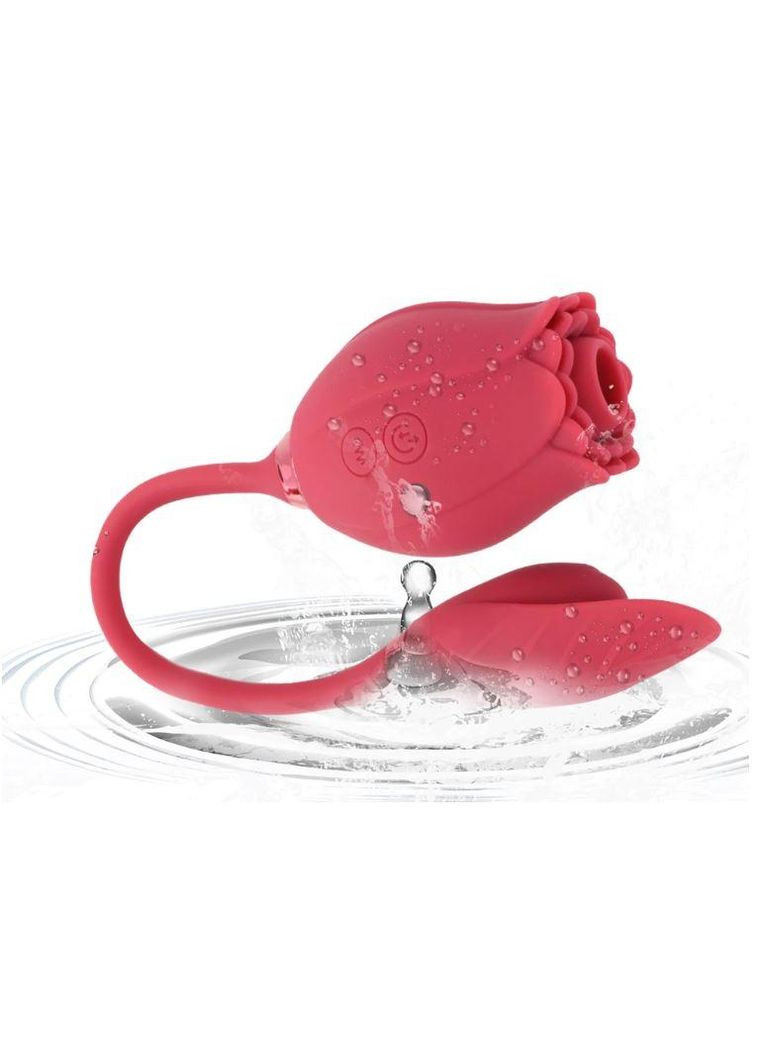 Вакуумный двойной вибратор "Rosebud" No Brand (339865103)