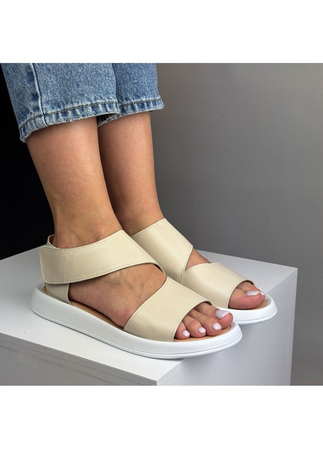 386 Босоніжки Шкіряні Бежеві Mermaid (335365732)