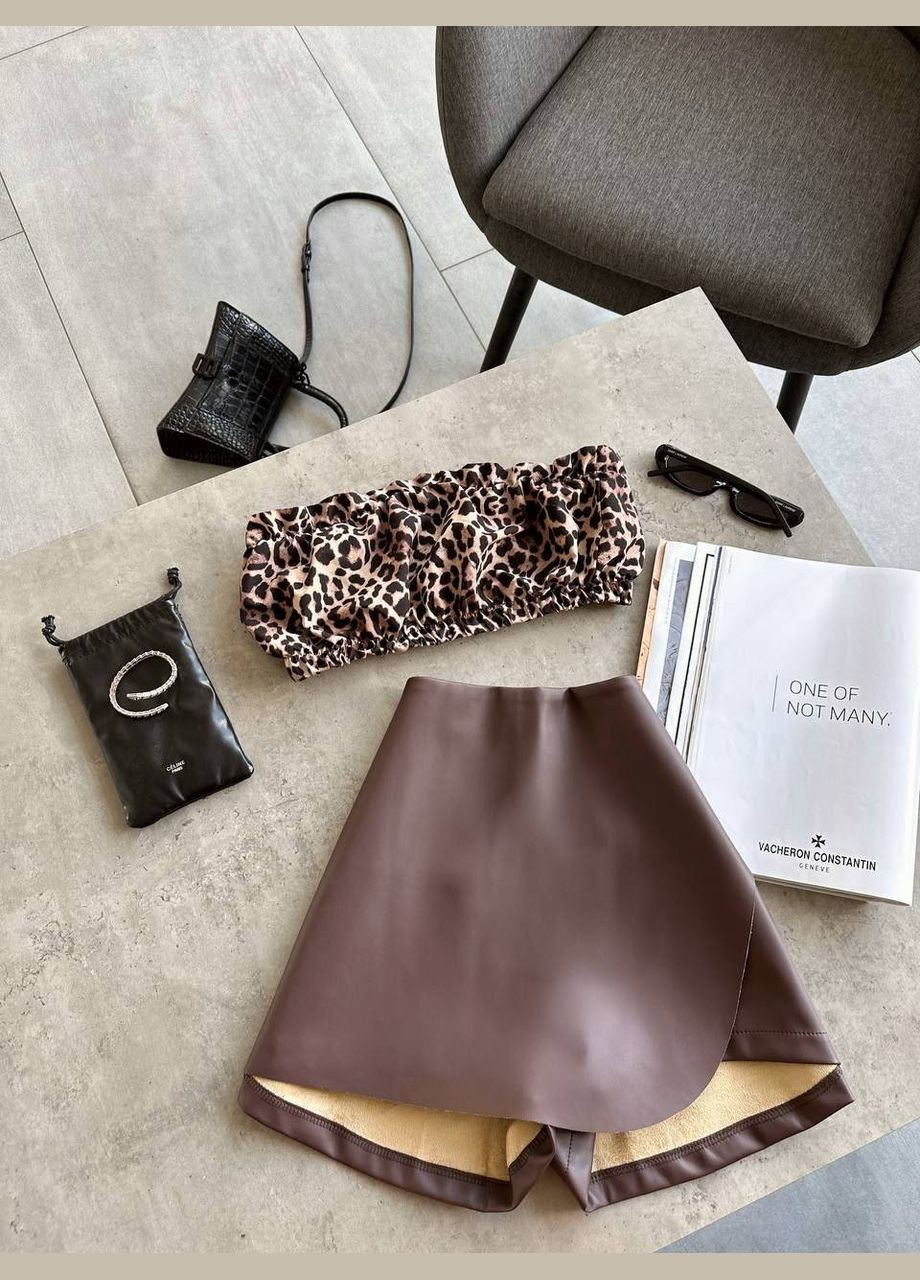 Спідниця шорти з матової еко шкіри No Brand (328445170)