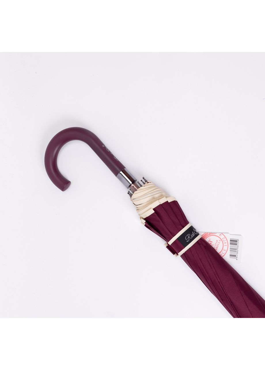 Красный классический зонт-трость с чехлом полуавтомат из полиэстера прочный надежный 12 спиц диаметр 120 см hp-23-16r Yiwu (370675574)