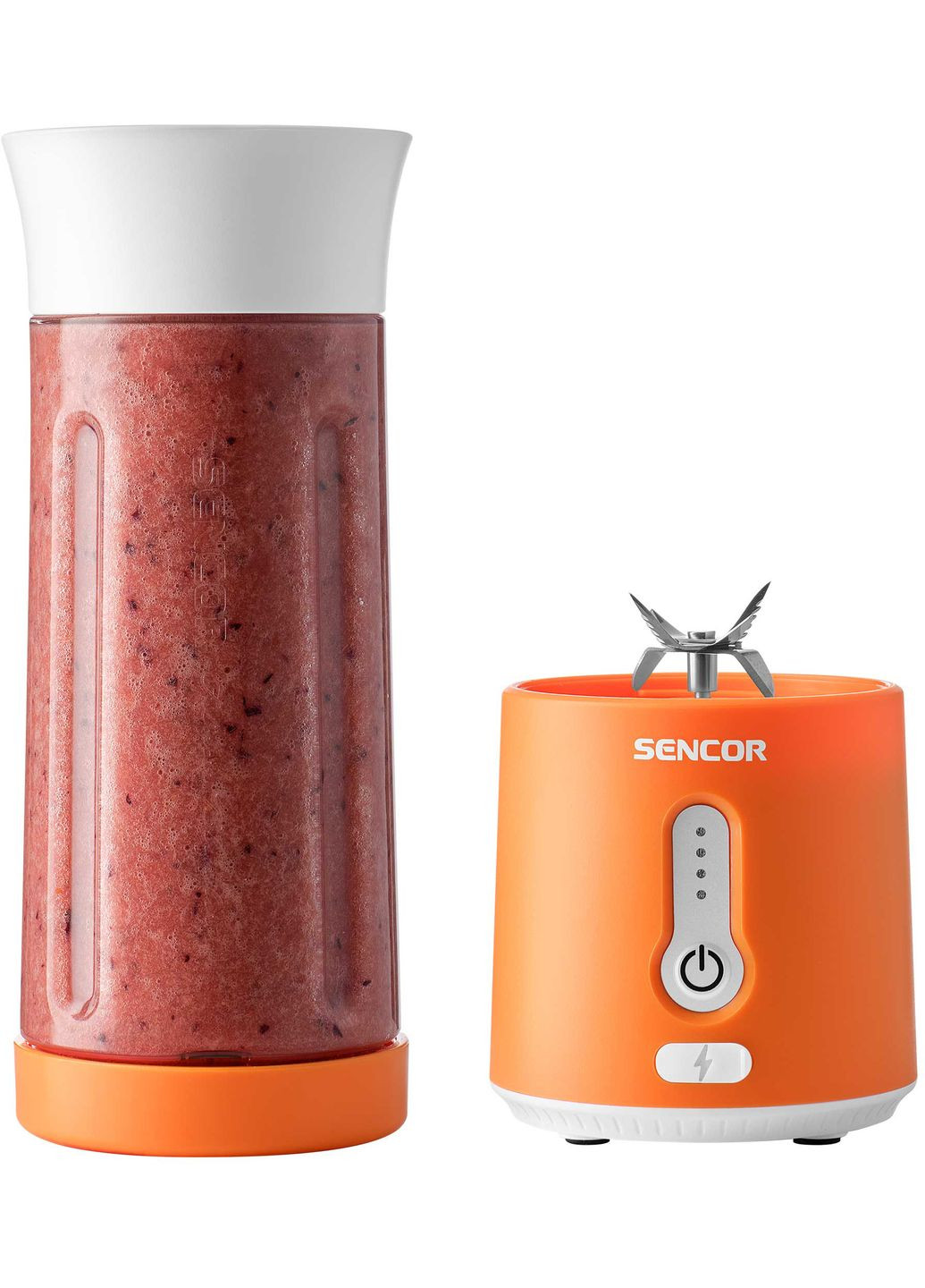 Блендер портативный для полосы 150Вт, чаша 500мл, USB-C, бело-оранжевый. Sencor (314779178)