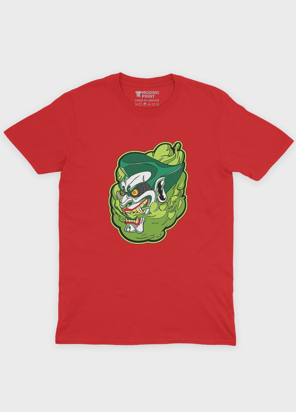 Красная демисезонная футболка для мальчика с принтом супервора - джокер (ts001-1-sre-006-005-022-b) Modno
