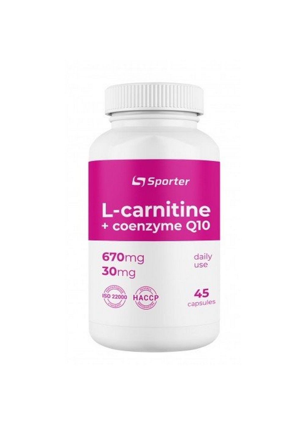 Жироспалювач L-Carnitine + Q10, 45 капсул Sporter (293482649)