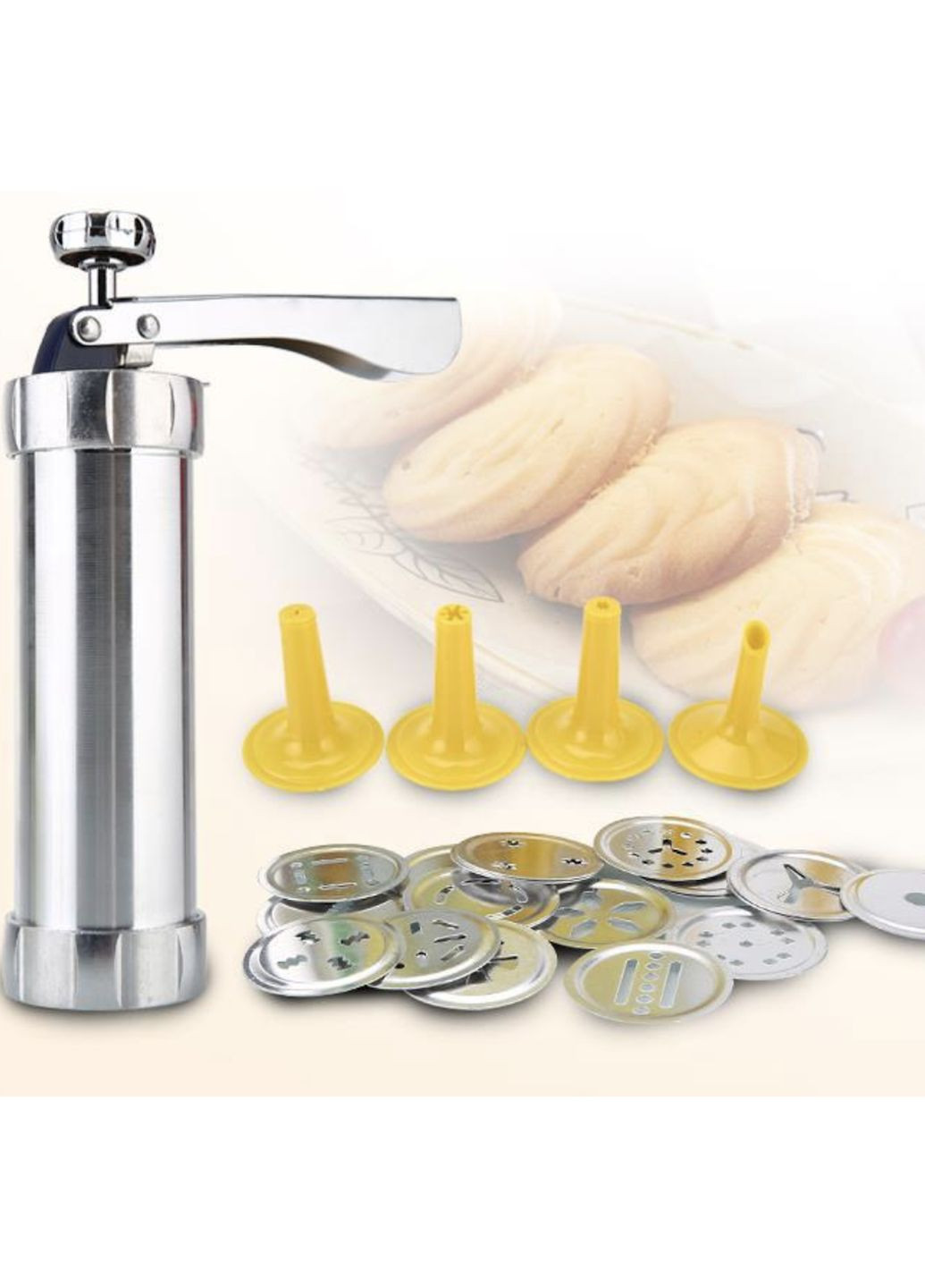 Кондитерский шприц-пистолет для печенья и крема, кондитерский плунжер и 20 фигурных насадок China (366875022)