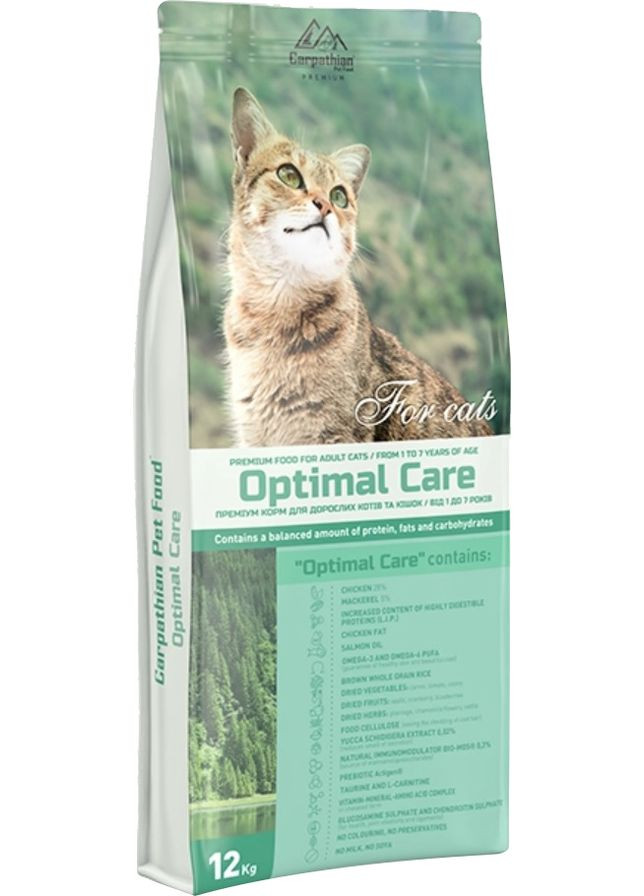 Сухой корм для кошек Optimal Care 12 кг (4820111140817) Carpathian Pet Food (279572409)
