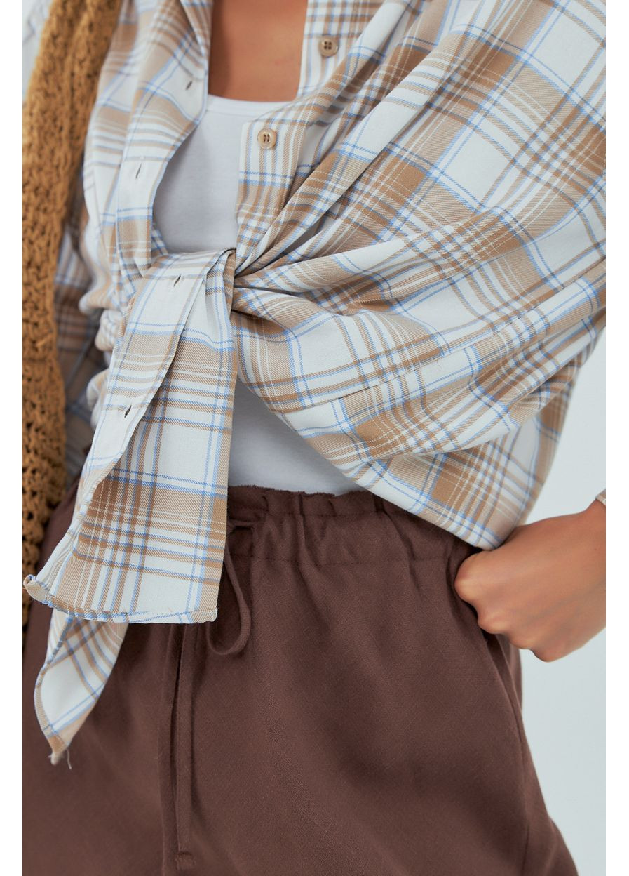 Кофейная классическая рубашка Lurex