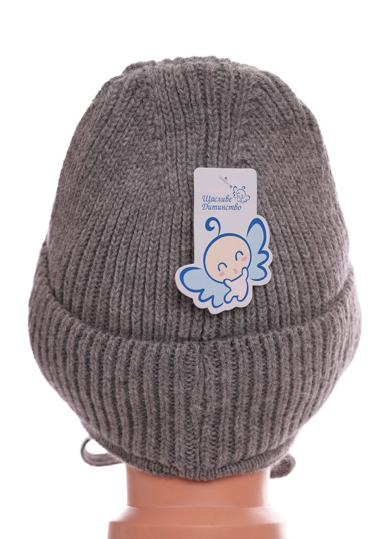 Шапка для мальчика на завязках на флисе THE COOL серая 4г+ (51896) BABYKROHA (337706253)