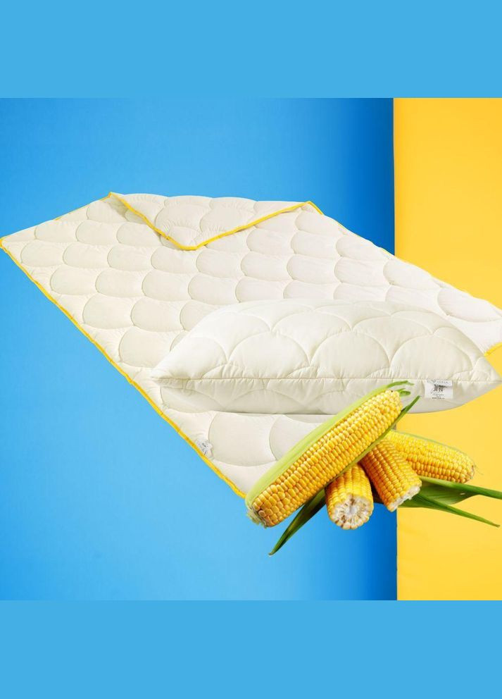 Попкорн полуторный одеяло 140х200 см подушка 50х70 см антиаллергенная с кукурузным наполнителем IDEIA (334726806)