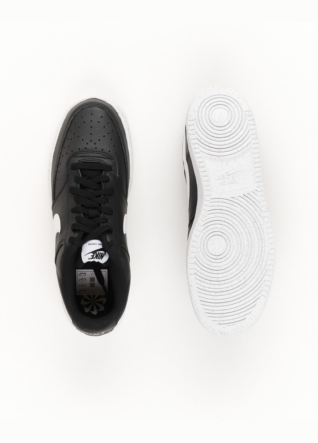 Белые всесезонные кроссовки мужские court vision low dh2987-001 весна-осень кожа черные Nike