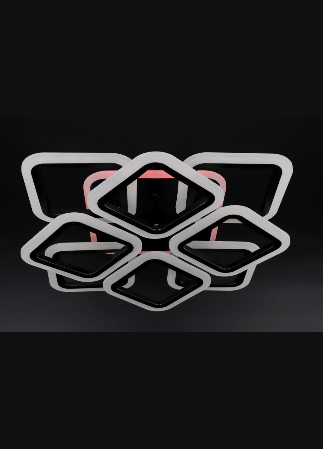 Люстра світлодіодна стельова LED світильник для квартири на стелю лед з пультом 25753 Чорний 11х50х50 см. Sunnysky (364499959)