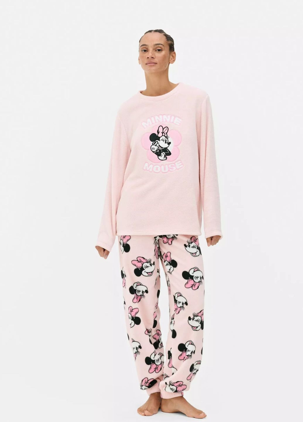 Рожева всесезон 'яка плюшева піжама disney character fleece pyjama set м домашній комплект (8153) світшот + брюки Primark