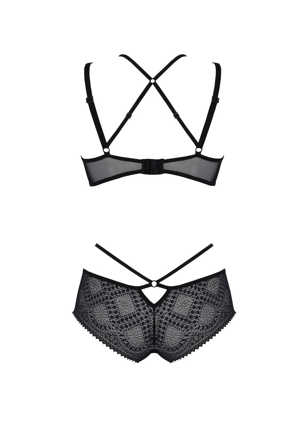 Чорний демісезонний комплект drosera bikini black,, бюстгальтер і трусики-кюлоти - cherrylove Passion