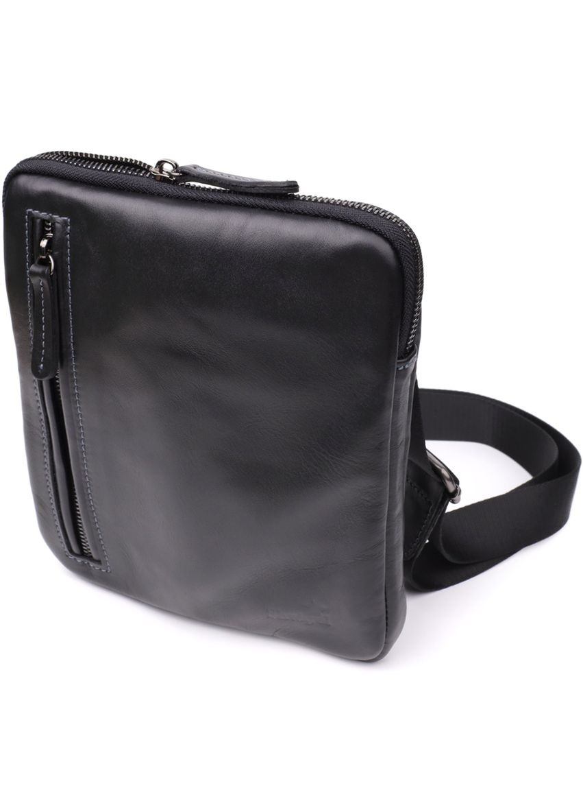 Стильная и практичная мужская сумка на плечо из натуральной гладкой кожи 23153 Черный Shvigel (362588722)