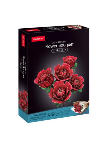 Пазл (P865h) Cubic Fun тривимірний Букет квітів Червоні троянди (366160457)