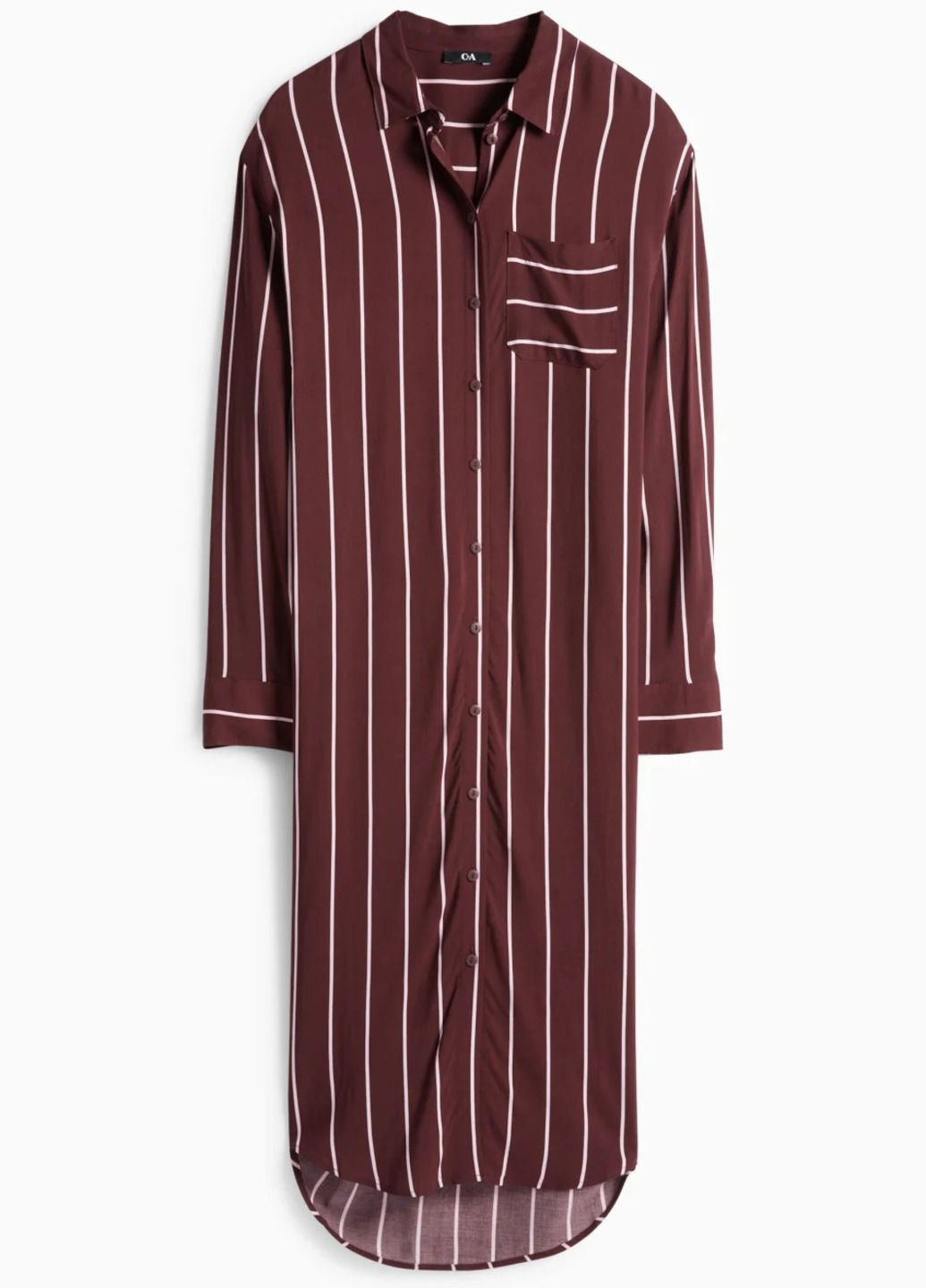 Бордовое платье C&A в полоску