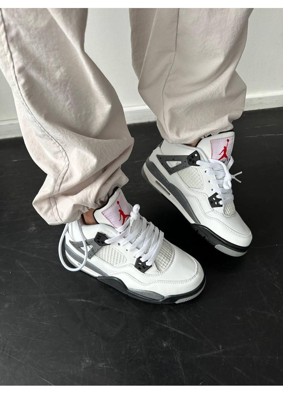 КРОСІВКИ ЖІНОЧІ NIKE AIR JORDAN 4 CEMENT НАЙК АІР ДЖОРДАН No Brand білі демісезони (368855026)