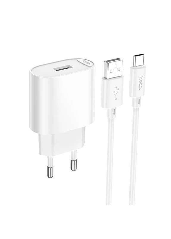 Сетевой адаптер Type-C Cable Fighter однопортовое зарядное устройство C109A |1USB, 2.1A/10.5W| Hoco (389370651)