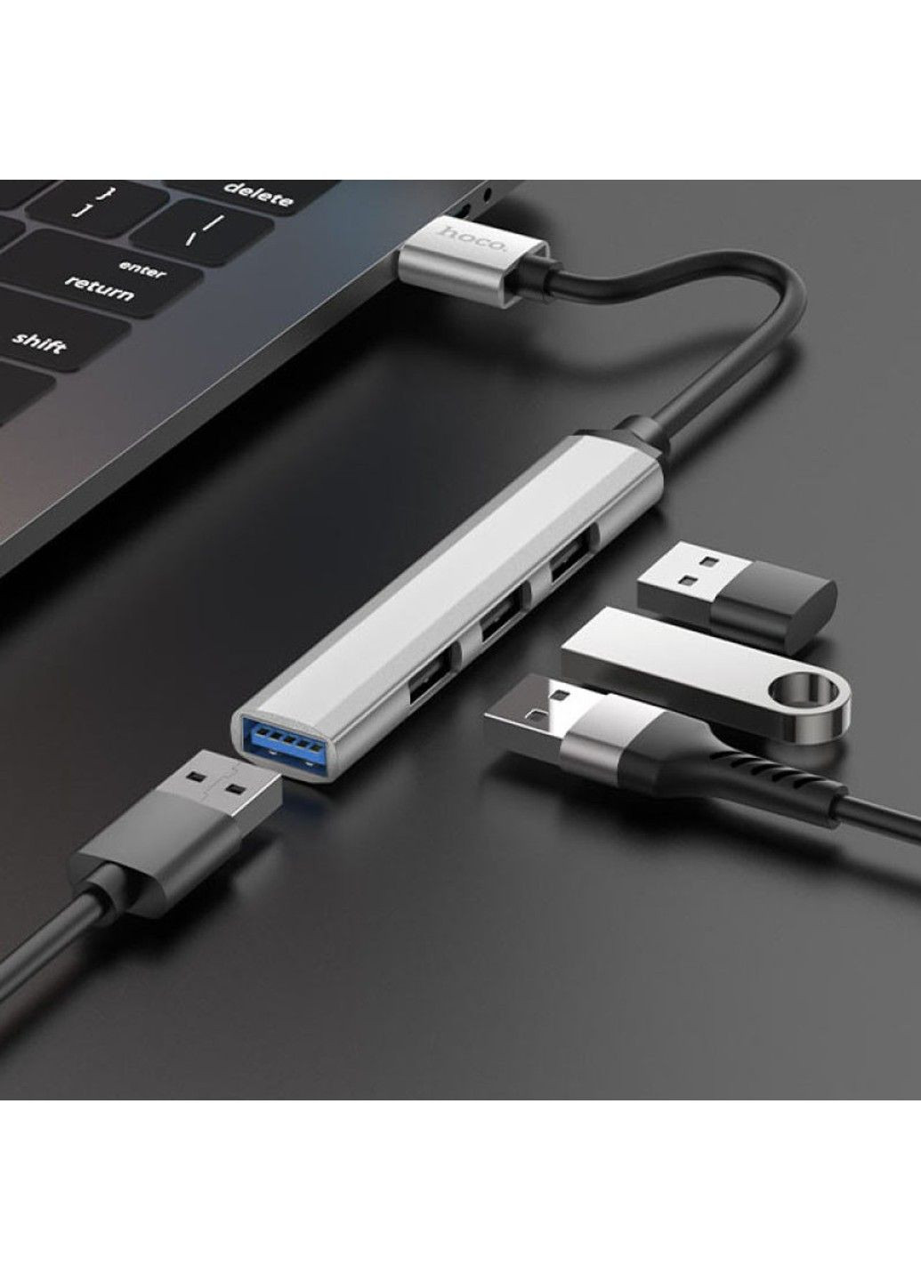 Перехідник HB26 4in1 (USB to USB3.0+USB2.0*3) Hoco (285785655)