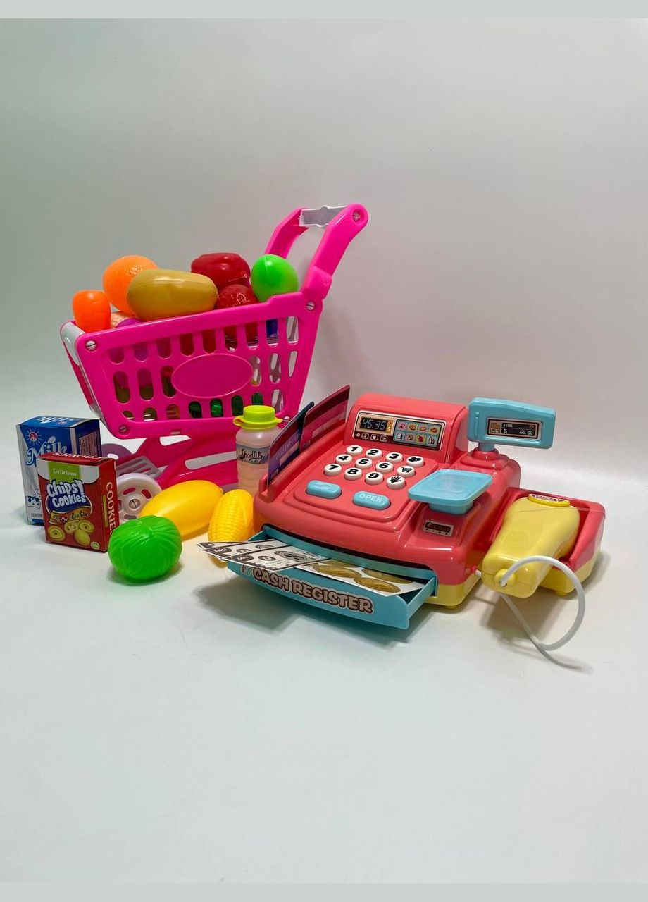 Кассовый аппарат CF 8206 (24/2) подсветка, звуки, мелодии, англ. языком, продукты, тележка, в коробке No Brand (319650490)