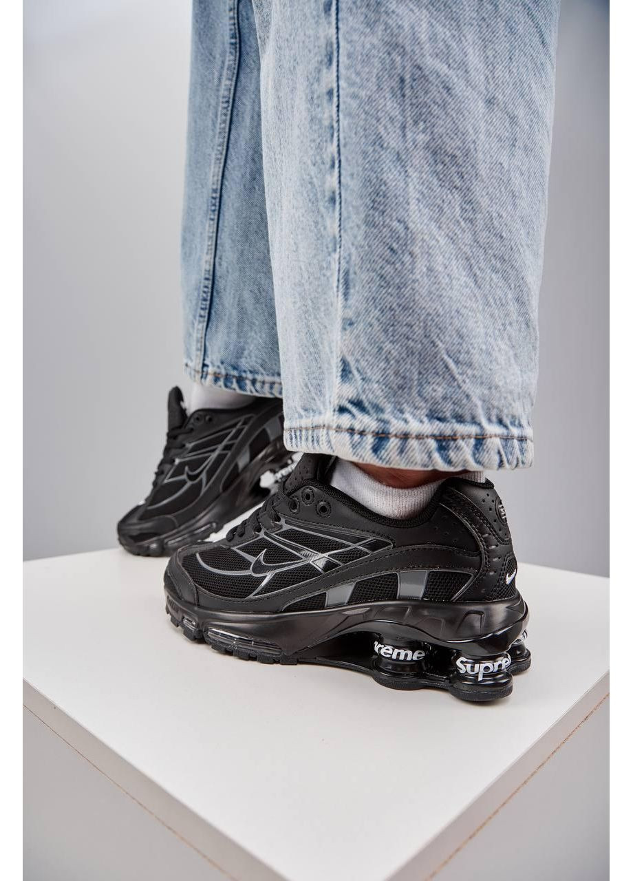 КРОССОВКИ ЖЕНСКИЕ NIKE X SUPREME SHOX RIDE 2 BLACK НАЙК АИР МАКС СУПРИМ No Brand чёрные демисезоны (367171013)
