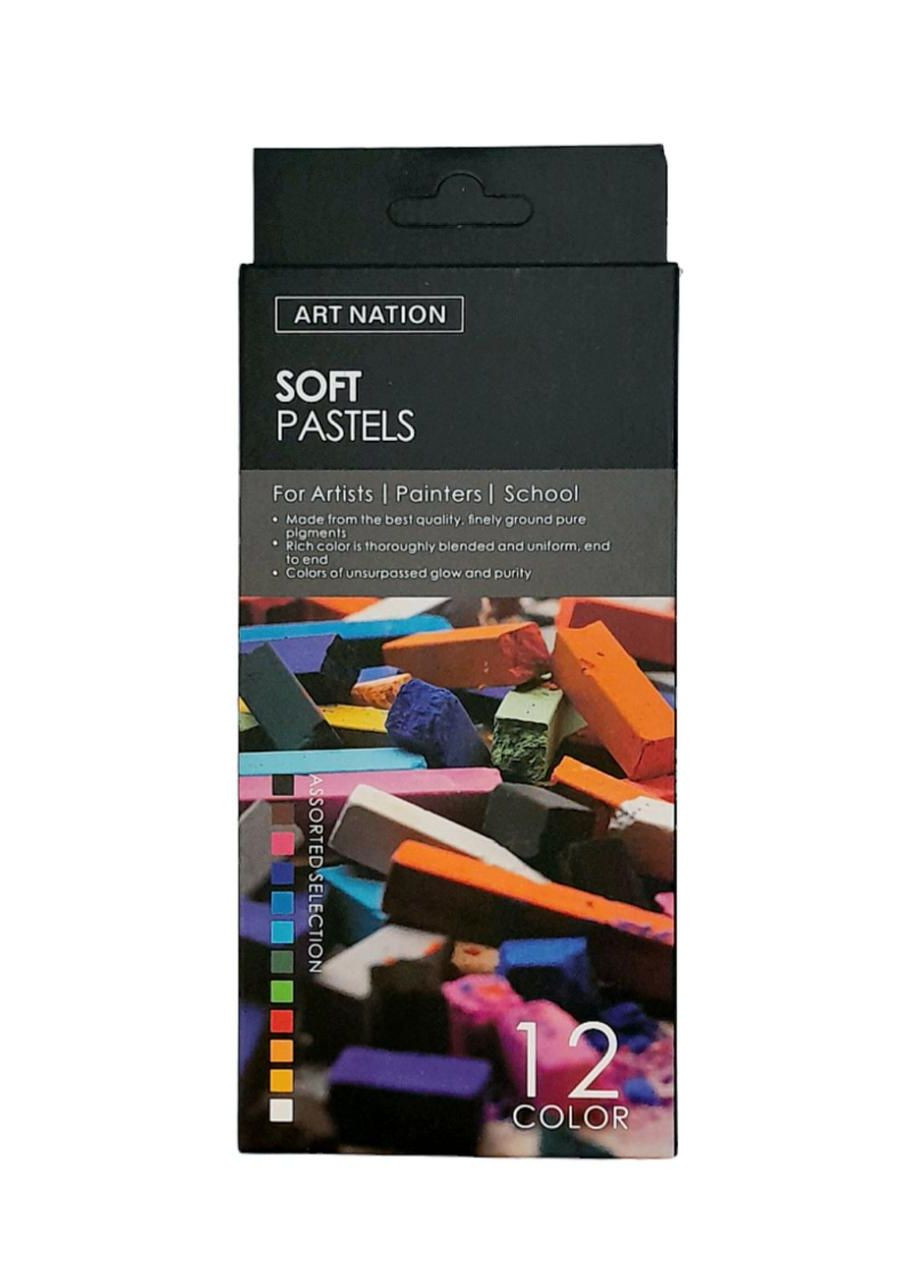 Пастель суха м`яка, 12 кольорів SOP1210RC 756079 Art Nation (322577775)