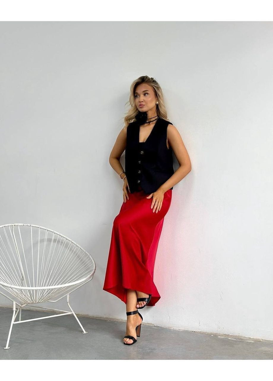 Красная юбка, цвет красный No Brand