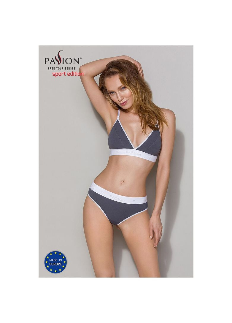 Сірий спортивний топ з подвійними бретелями ps007 top, dark grey - cherrylove Passion