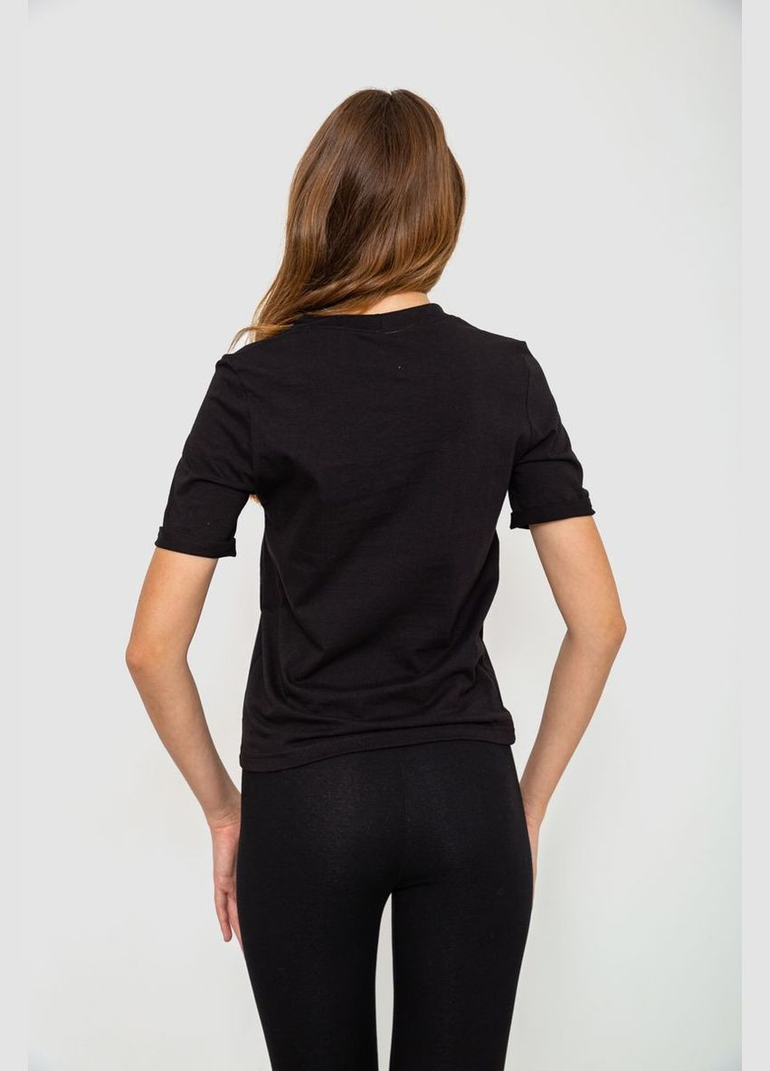 Чорна жіноча футболка з принтом Ager 241R121