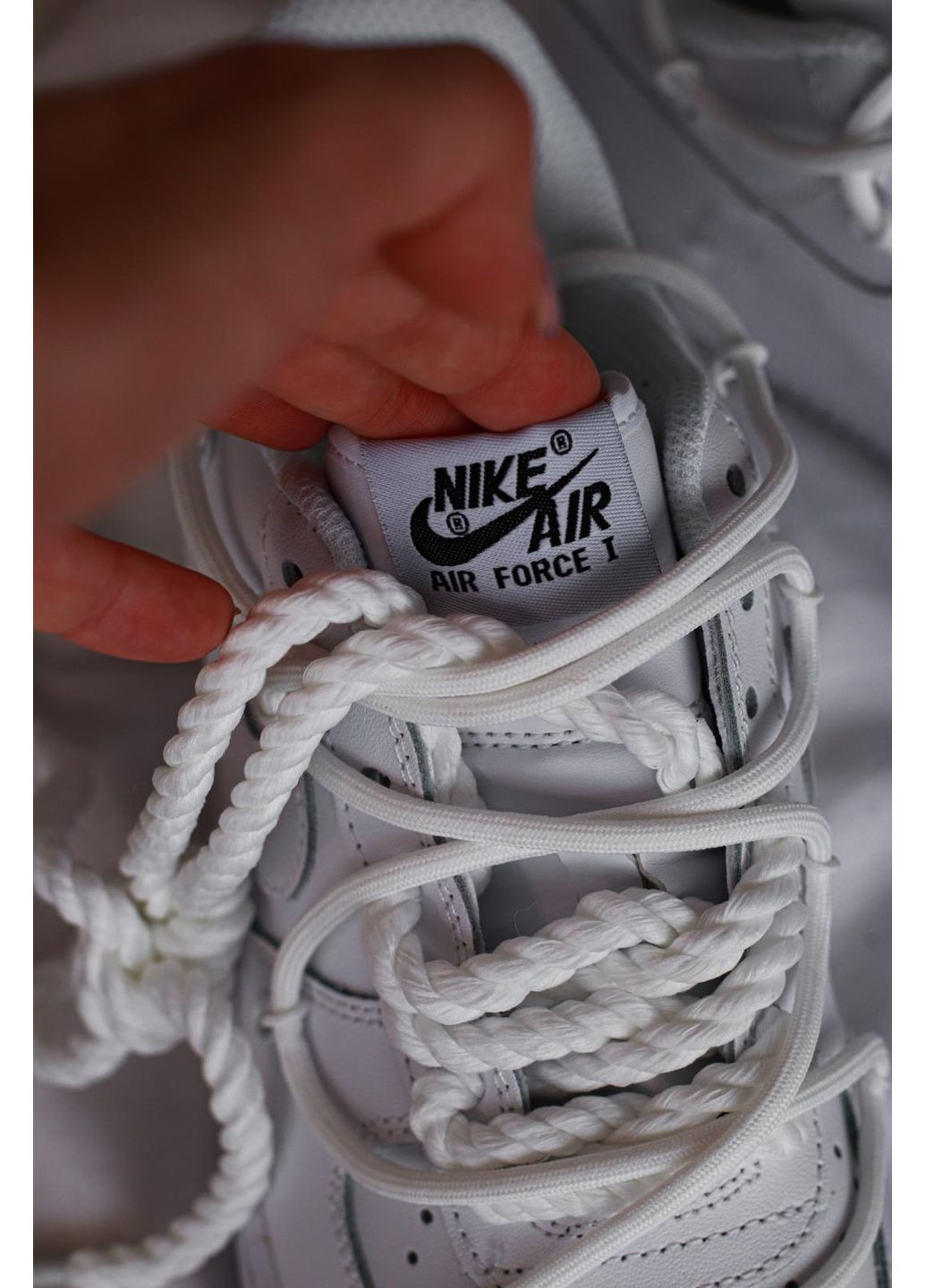 Білі Осінні кросівки чоловічі nike air force 1 custom white найк аір форс 1 преміум No Brand