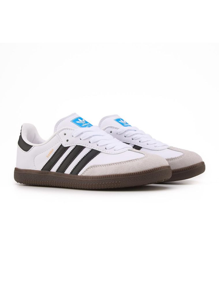Чорні Осінні кросівки чоловічі adidas samba white black gum адідас самба No Brand