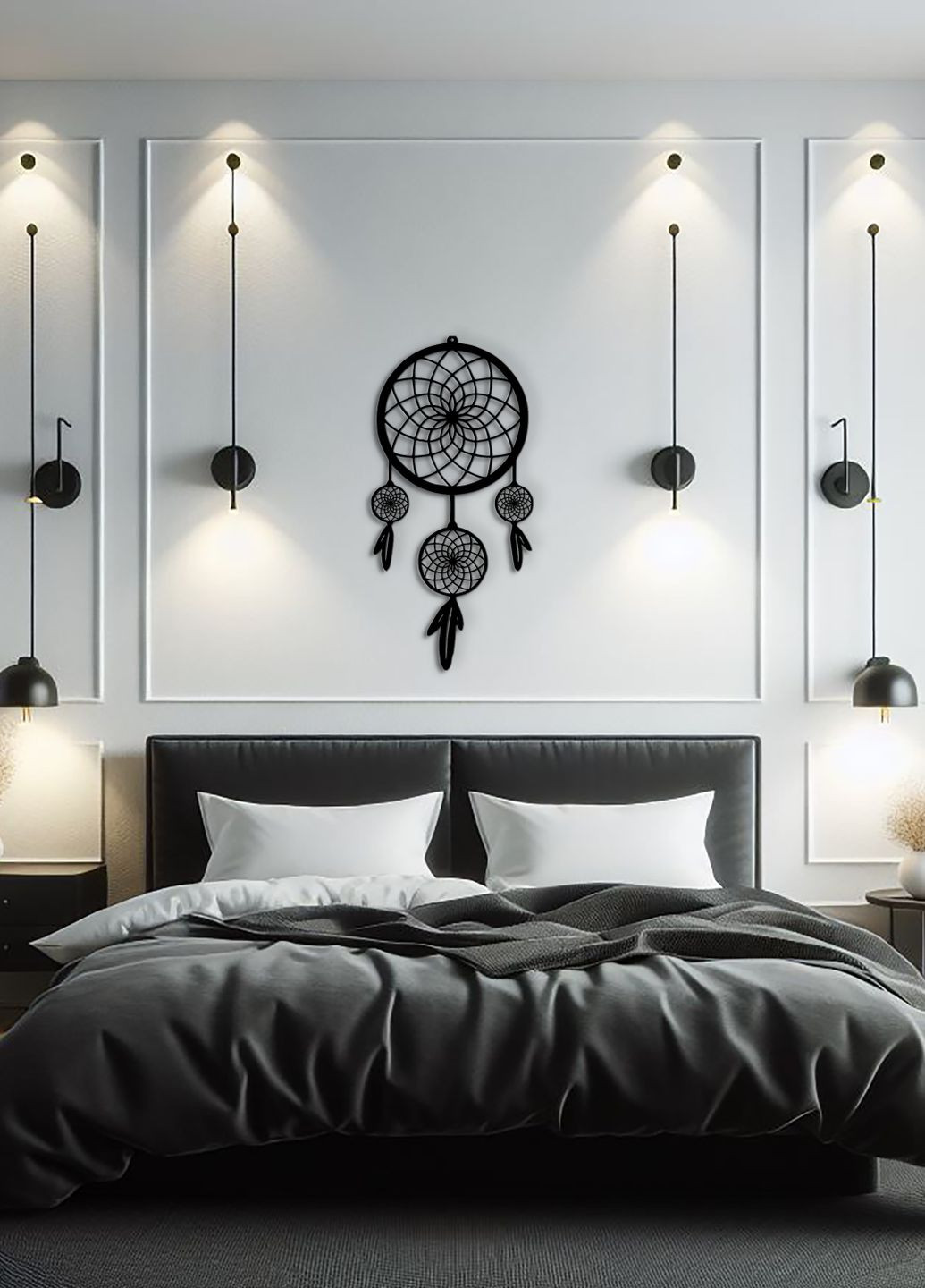 Современная картина на стену в спальню, декор для комнаты "Оберег снов", минималистичный стиль 50х25 см Woodyard (292112051)
