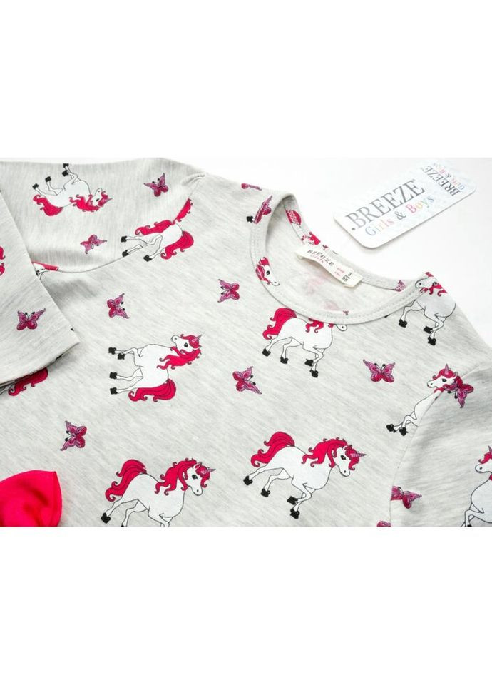 Комбінована сукня з однорогами (15194-128g-gray) Breeze (300624753)
