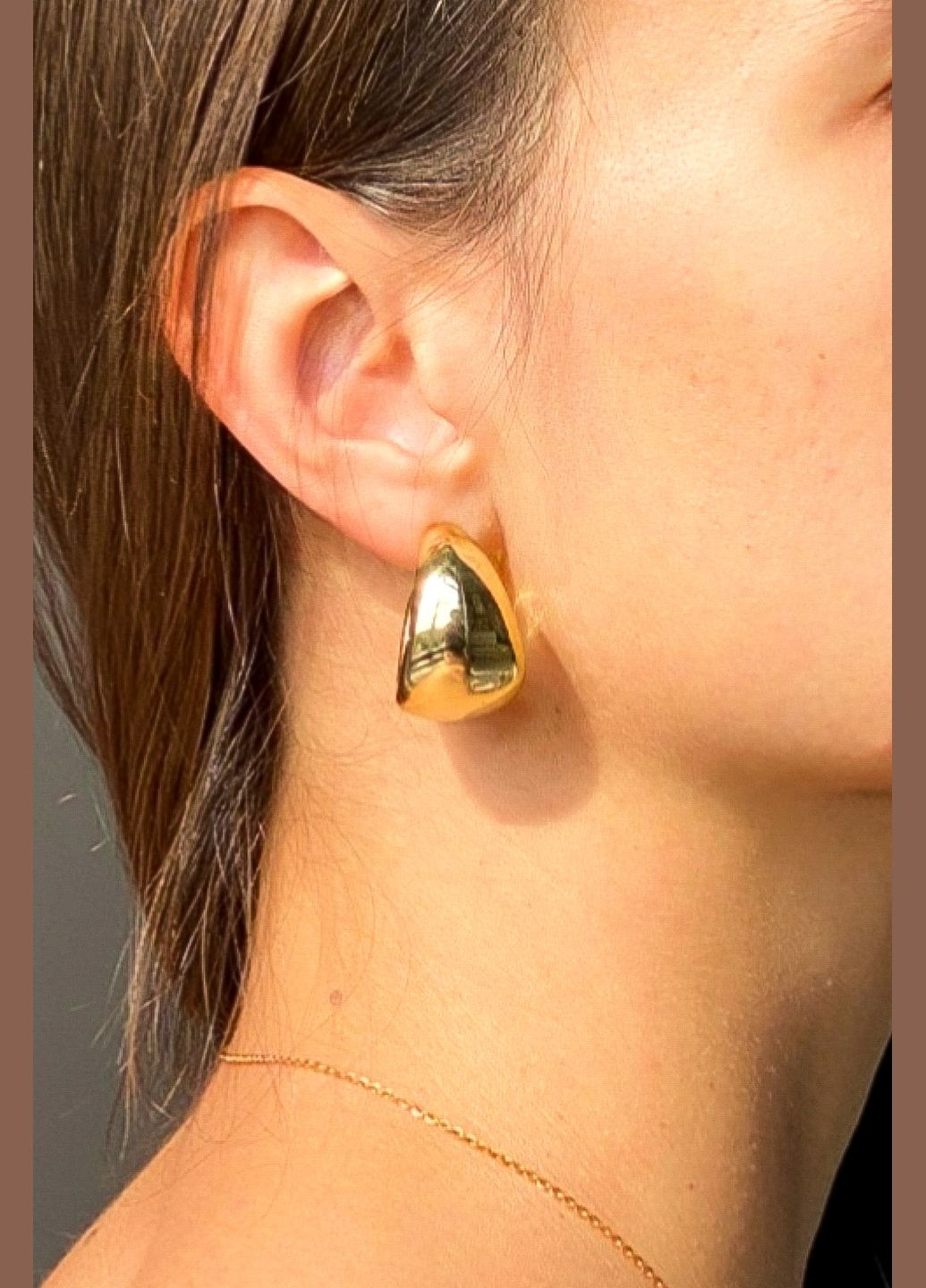 Серьги-гвозди С-капли массивные CHICLY (340905175)