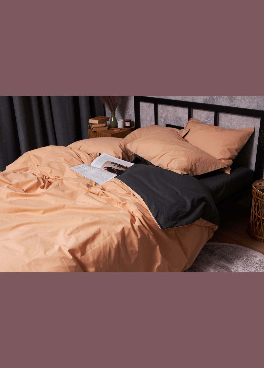 Комплект постільної білизни Бязь Gold Люкс King Size 220x240 наволочки 2х40х60 (MS-820003290) Moon&Star Gray Cream (288043970)