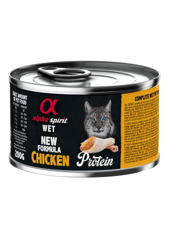 Вологий корм Chicken Protein з куркою для дорослих котів 200 г (8436586311209) Alpha Spirit (355021875)