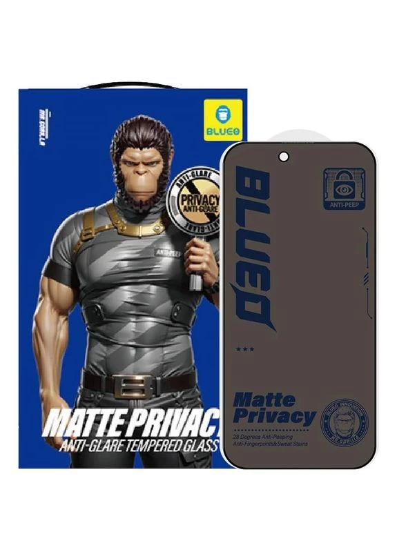 Защитное стекло Blueo Full Cover Anti-Peep Matte для 6.3" 0,26 мм матовое 9H No Brand iPhone 17 (402119143)