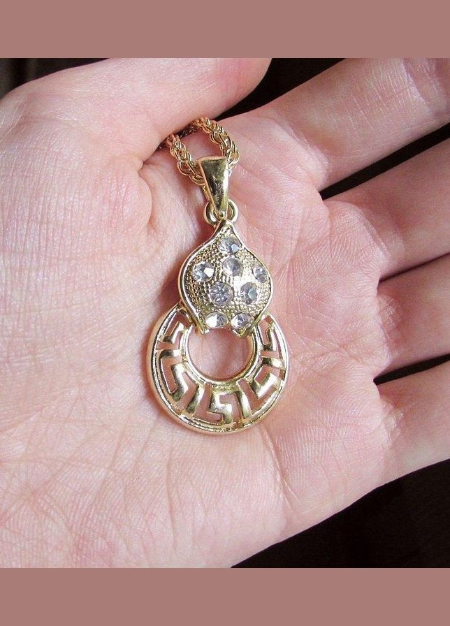 Позолочена підвіска на ланцюгу - кулон у стразах, 1661 Fashion Jewelry (336950300)