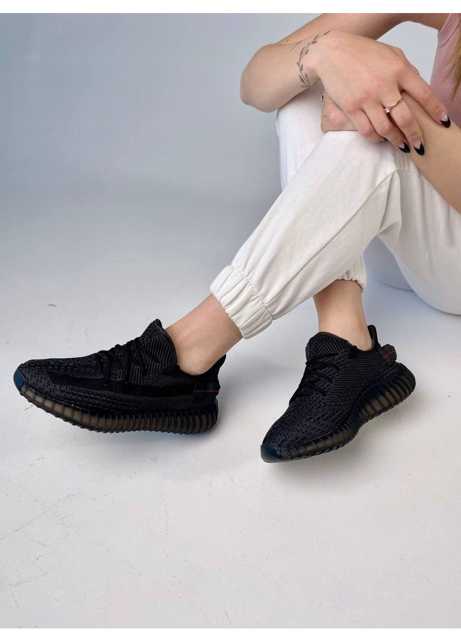 Черные демисезонные кроссовки мужские adidas yeezy boost 350 black адидас изи буст No Brand